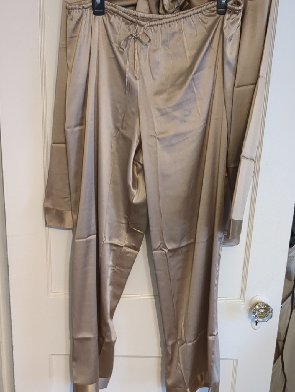 Victoria's Secret Satin Pajama Set in Beige - Picture 4 of 5